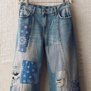 ONE OF ONE FROM FREE PEOPLE ARCHIVES! The Originals Patchwork Denim Pants 30"
